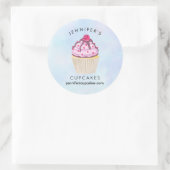 Sweet Cupcake met Frambozen bovenaan Ronde Sticker (Tas)