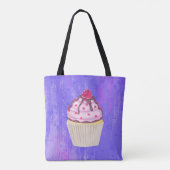 Sweet Cupcake met Frambozen bovenaan Tote Bag (Achterkant)