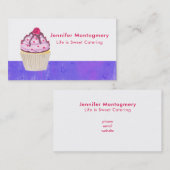 Sweet Cupcake met Frambozen bovenaan Visitekaartje (Voorkant / Achterkant)