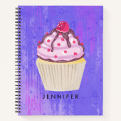 Sweet Cupcake met Frambozen op Aangepast bovenaan Notitieboek (Voorkant)