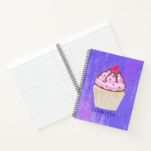 Sweet Cupcake met Frambozen op Aangepast bovenaan Notitieboek