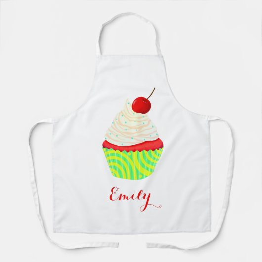 Sweet Cupcake met Jouw naam Schort (Voorkant)