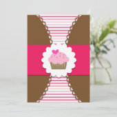 Sweet Cupcake Party (Uitnodiging voor kinderen) Kaart (Staand voorkant)