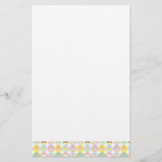 Sweet Cupcake Pattern Stationery Briefpapier (Voorkant)