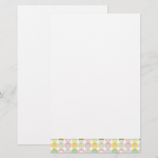 Sweet Cupcake Pattern Stationery Briefpapier (Voorkant / Achterkant)