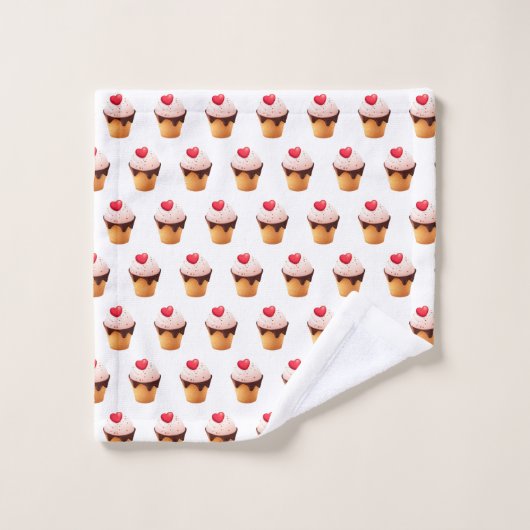 Sweet Cupcake Pattern Towel Washandje (Wasdoekje)
