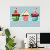 Sweet Cupcake-Poster Poster (Thuiskantoor)