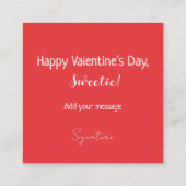 Sweet Cupcake Red Hearts Valentijnsdag Kaart (Achterkant)