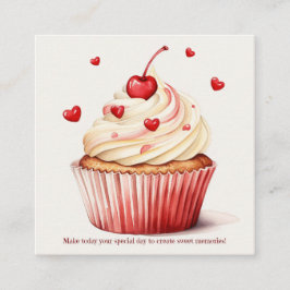Sweet Cupcake Red Hearts Valentijnsdag Kaart