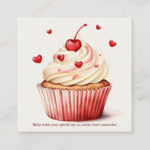 Sweet Cupcake Red Hearts Valentijnsdag Kaart