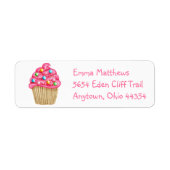 Sweet Cupcake retour adreslabels Etiket (Voorkant)