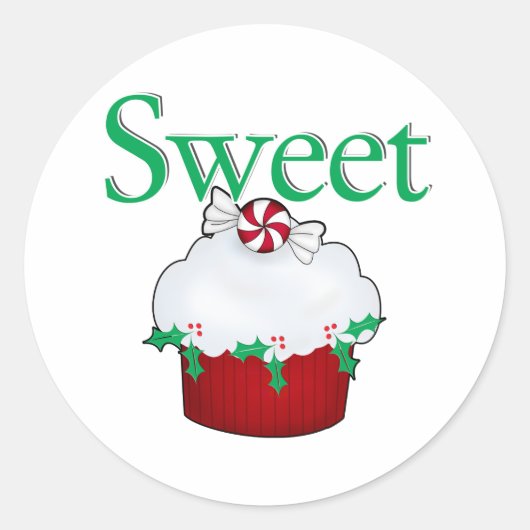 Sweet Cupcake Ronde Sticker (Voorkant)
