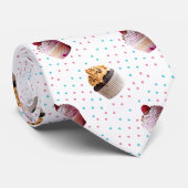 Sweet Cupcake Stropdas, Polka stippen Stropdas (Opgerold)