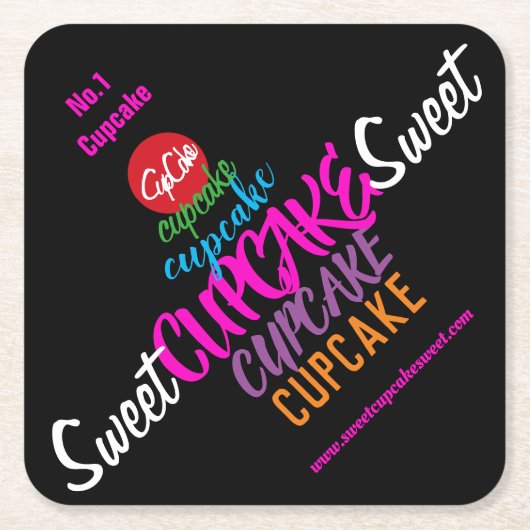 Sweet CUPCAKE Sweet Kartonnen Onderzetters (Voorkant)