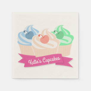 Sweet Cupcake Trio Speciaal Roze Servet