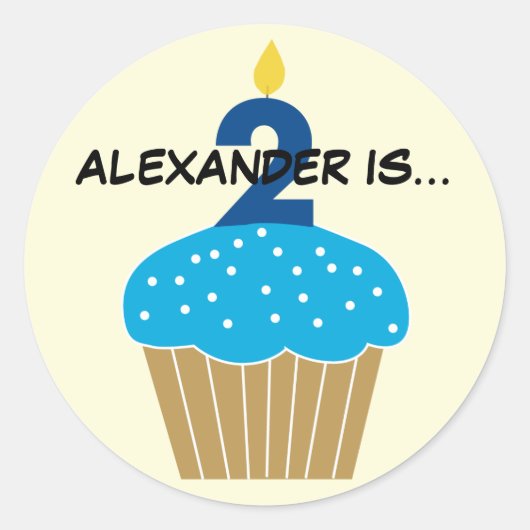 Sweet Cupcake Tweede Verjaardag Sticker (Voorkant)