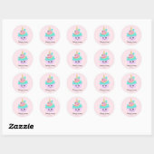 Sweet cupcake unicorn - kies achtergrondkleur ronde sticker (Vel)