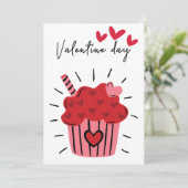 Sweet Cupcake Valentijnsdag Invitation Bewerkbaar Kaart (Staand voorkant)