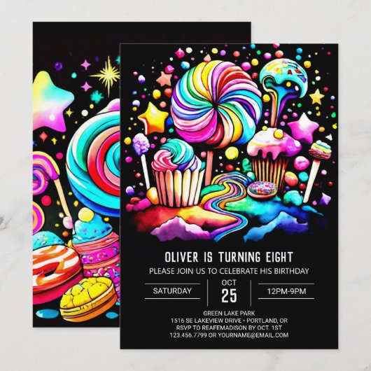 Sweet Cupcake Verjaardag Kaart (Voorkant / Achterkant)