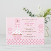 Sweet Cupcake verjaardagsuitnodiging Kaart (Staand voorkant)