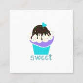 Sweet Cupcake Vierkante Visitekaartje (Achterkant)