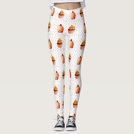 Sweet Cupcakes Aangepaste Leggings (Voorkant)