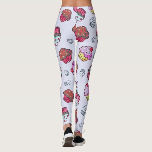 Sweet Cupcakes Dessert Pattern | Leggings (Achterkant)