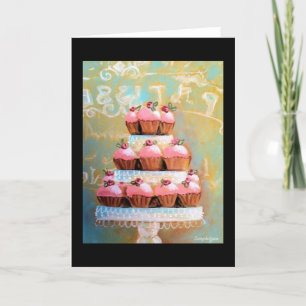 Sweet Cupcakes French Paris Bakery Wenskaart Kaart
