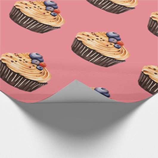 Sweet Cupcakes Pattern Cadeaupapier (Hoek)