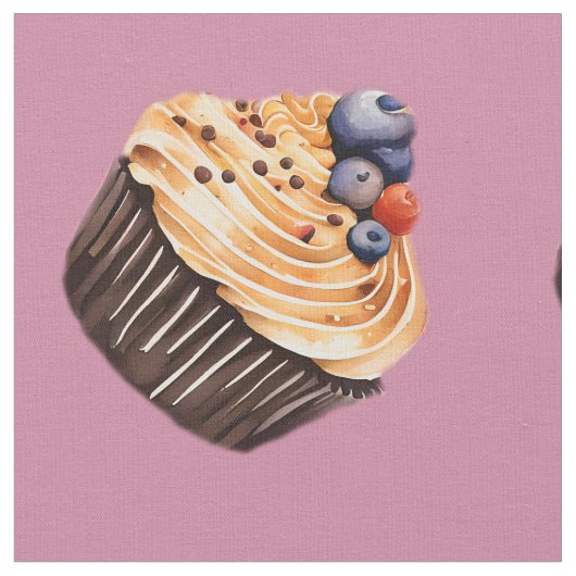 Sweet Cupcakes Pattern Stof (Close Up)