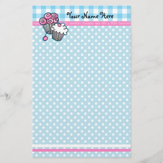 Sweet Cupcakes Stationery Briefpapier (Voorkant)