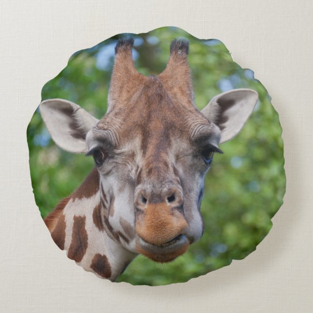 Sweet Curios-Giraffe Rond Kussen (Achterkant)