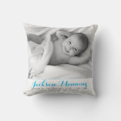 Sweet Custom Baby Photo Birth Stats Nursery Kussen (Voorkant)