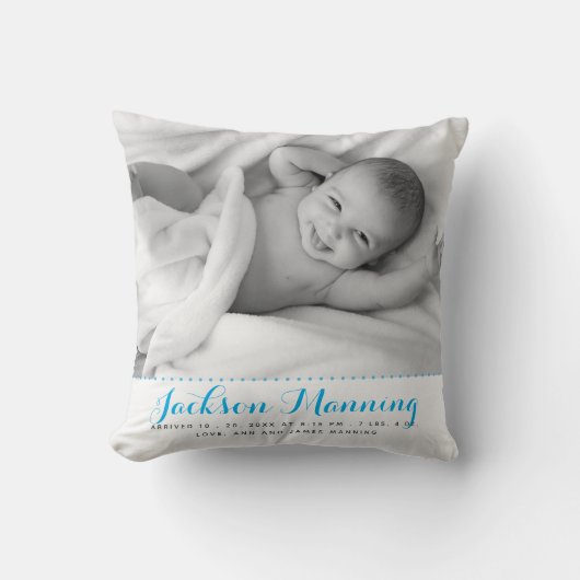 Sweet Custom Baby Photo Birth Stats Nursery Kussen (Voorkant)