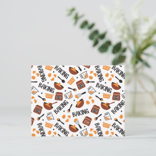 Sweet Cute Baking Art Pattern I Briefkaart (Staand voorkant)