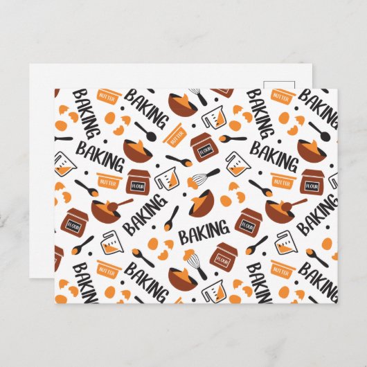 Sweet Cute Baking Art Pattern I Briefkaart (Voorkant / Achterkant)