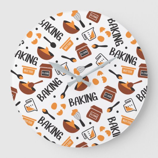 Sweet Cute Baking Art Pattern I Grote Klok (Voorkant)