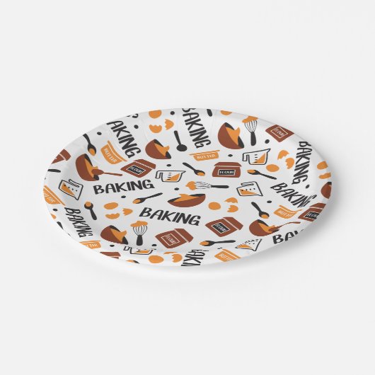 Sweet Cute Baking Art Pattern I Papieren Bordje (Gekanteld)
