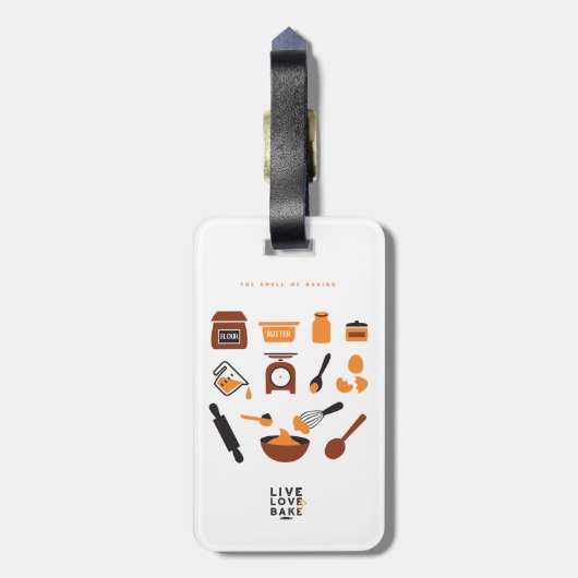 Sweet Cute Baking Tools Art Bagagelabel (Achterkant verticaal)