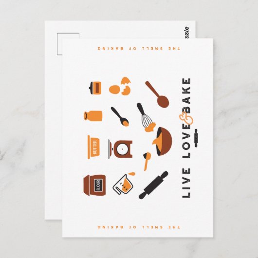 Sweet Cute Baking Tools Art Briefkaart (Voorkant / Achterkant)