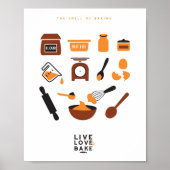 Sweet Cute Baking Tools Art Poster (Voorkant)