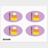 Sweet Cute Candy Corn Ovale Sticker (Vel)