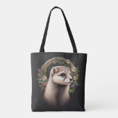 Sweet Cute Festive Ferret Canvas tas (Achterkant)