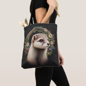 Sweet Cute Festive Ferret Canvas tas (Dichtbij)