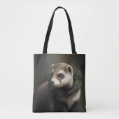 Sweet Cute Festive Ferret Canvas tas (Voorkant)