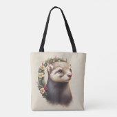 Sweet Cute Festive Ferret Tote Bag (Achterkant)