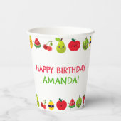 Sweet Cute Fruit Funny Kids Birthday Party  Papieren Bekers (Achterkant)