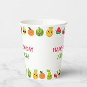 Sweet Cute Fruit Funny Kids Birthday Party  Papieren Bekers (Links)
