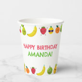 Sweet Cute Fruit Funny Kids Birthday Party  Papieren Bekers (Voorkant)