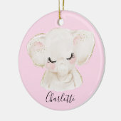 Sweet Cute & Girly Pastel Blush Pink Baby Elephant Keramisch Ornament (Links)